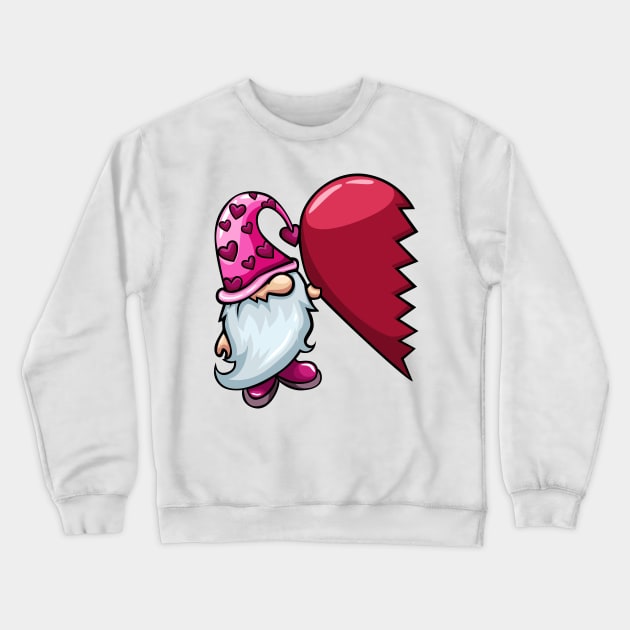 Gnome Valentines (Pink) Crewneck Sweatshirt by RCM Graphix